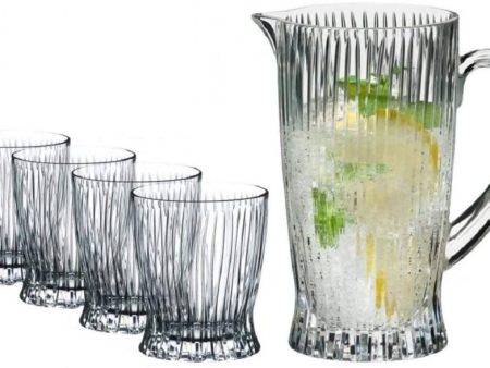 ﻿Riedel Cold Drinks Pitcher and Tumblers Set is Ideal for prepared cocktails or soft drinks. The Collection is characterized by a dynamic, flame-like pattern and is lighter, finer and sturdier than other brands - 5515 23S1 Sale