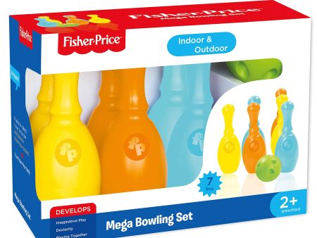 Fisherprice Mega Bowling Set: Great for both indoor and outdoor play. It is big, bright and chunky, meaning the bowling pins are easy for your child to grasp and handle - 1825 Supply