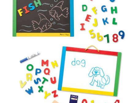 MELISSA & DOUG  Magnetic Chalkboard dry Easel Board: One side is a dry-erase board, the other is a magnetic chalkboard - 145 Online Sale