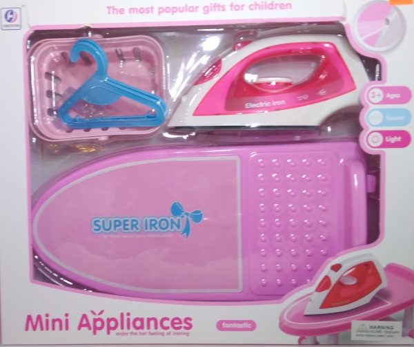 BCD  Mini Appliances Super Iron Play Set: In the iron you can pour real water and spray it. When you press the button at the top of the iron - 76892 89-6A on Sale