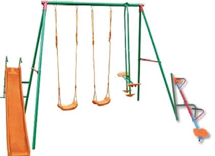 GTBW Swing Set Multiplay 5: Includes 2 swings, 1 glider, slide & seesaw - MSN-03 Online