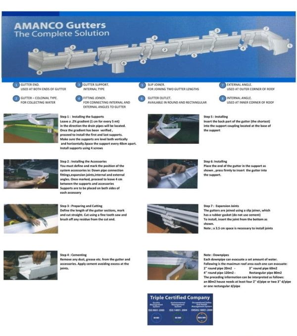 AMANCO Gutter Rect. Down Pipe 3m - 351997 Sale