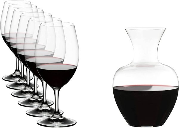 Riedel Ouverture Wine Glass and Decanter Set is designed to emphasize the fruit and balance the tannins of your wine. The stemmed glasses and the decanter are suitable for use with all types of wine making this an extremely versatile set - 5408 35 Sale