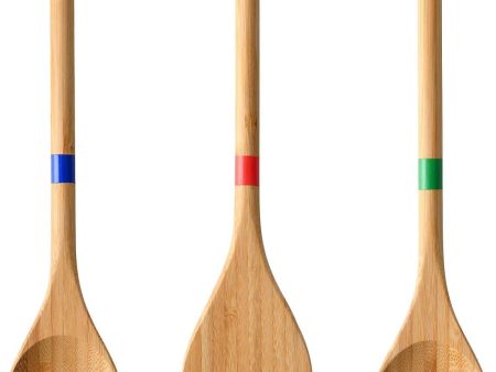 Bennetton Set of 3 Bamboo Kitchen Utensils can be used on any nonstick cookware and is ideal for stir-frying, sauteing, deep frying, steaming and parboiling, scooping rice and more - 0364 Sale