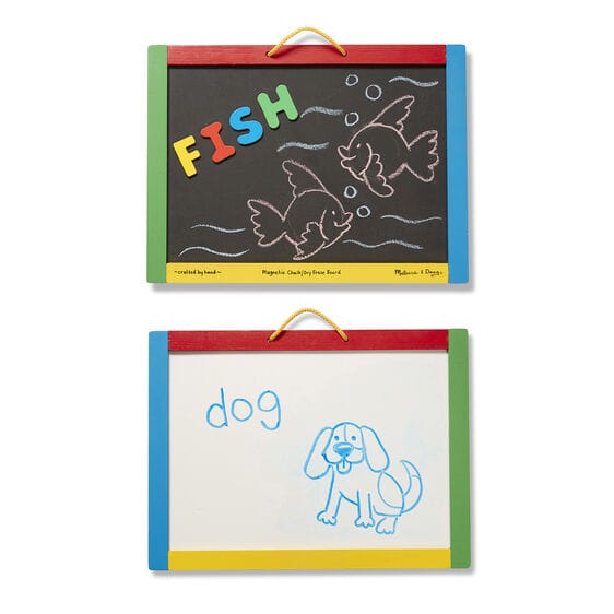 MELISSA & DOUG  Magnetic Chalkboard dry Easel Board: One side is a dry-erase board, the other is a magnetic chalkboard - 145 Online Sale