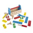 MELISSA & DOUG  Take Along Tool Kit: This 24-piece set includes wooden nails, screws, nuts, and bolts for hours of creative fun that also helps  build  important motor skills - 494 Fashion