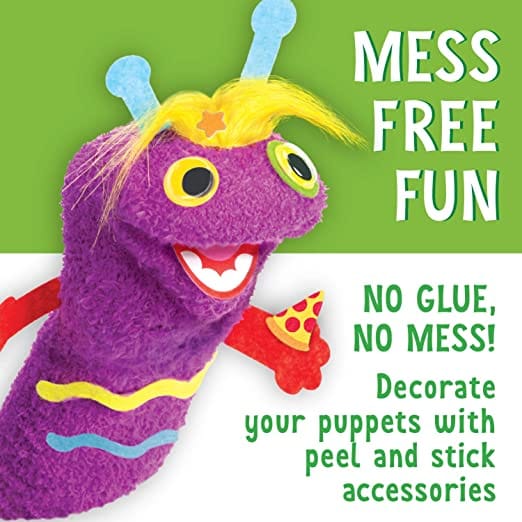 Creativity for Kids My First Sock Puppets for Kids - Create and Play Activity for Preschoolers, Makes 3 Plush Hand Puppets - Mess Free Crafts for Toddlers - 1616 Cheap