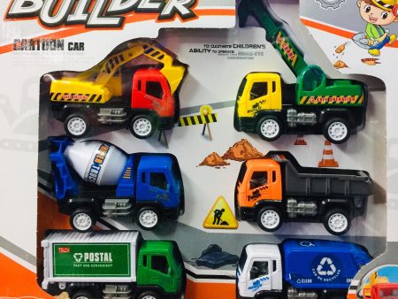 BCD  City Builder Vehicle Playset: Comes with six vehicles and fun pack for imagination fun all day long - 2956H For Sale