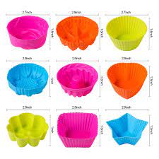 Silicone Cupcake Muffin Baking Cups Liners 36 Pack Reusable Non-Stick Cake Molds - WIL-119X002E43PON Sale