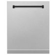 ZLINE 24  Autograph Edition Monument Dishwasher Panel in DuraSnow Stainless Steel (DPMTZ-SN-24) [Color: Matte Black] Supply