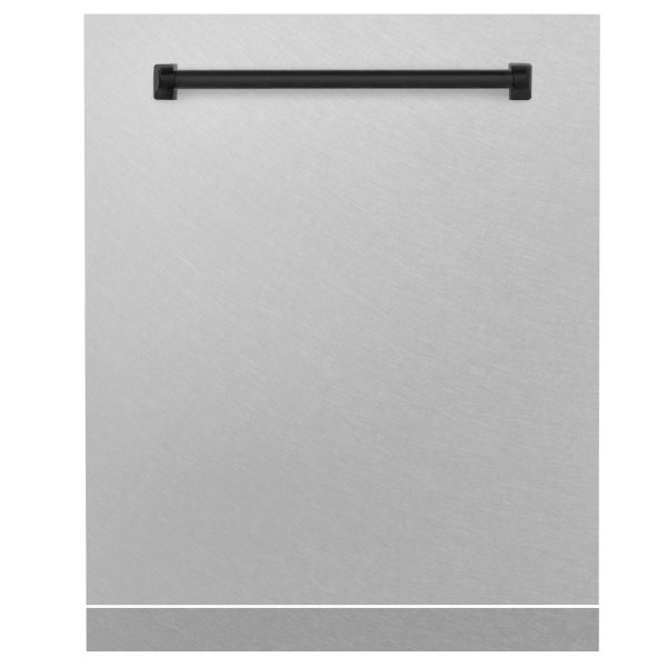 ZLINE 24  Autograph Edition Monument Dishwasher Panel in DuraSnow Stainless Steel (DPMTZ-SN-24) [Color: Matte Black] Supply