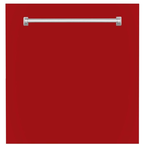 ZLINE 24  Monument Dishwasher Panel with Traditional Handle and Color Options (DPMT-24) [Color: Red Gloss] For Sale