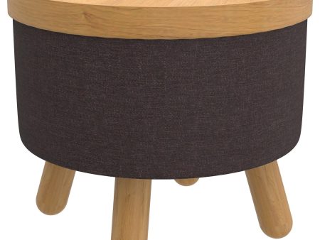 Worldwide Home Furnishings Pouf Betsy en tissu avec rangement 402-376CH_NT Online Sale