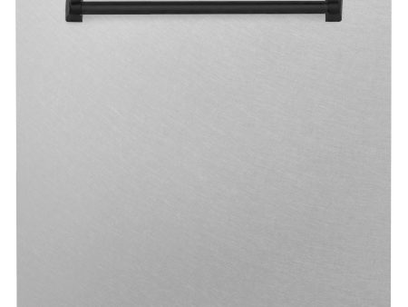 ZLINE 24  Autograph Edition Monument Dishwasher Panel in DuraSnow Stainless Steel (DPMTZ-SN-24) [Color: Matte Black] Supply