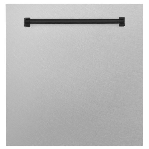 ZLINE 24  Autograph Edition Monument Dishwasher Panel in DuraSnow Stainless Steel (DPMTZ-SN-24) [Color: Matte Black] Supply