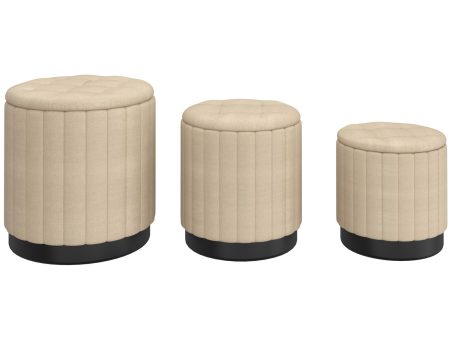 !nspire Pouf Lexi en tissu avec rangement 402-173BG_BK Cheap