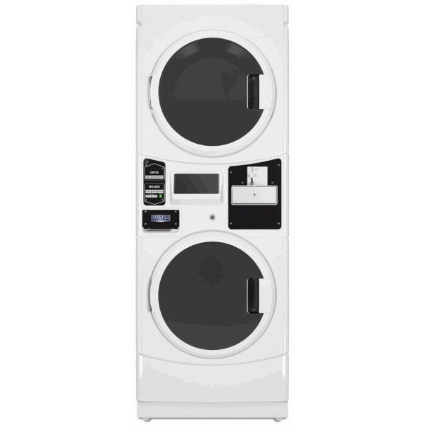 Maytag Commercial Laundry Appareil de buanderie commercial sécheuses et laveuse superposées à gaz avec technologie Turbovent® MLG22PDAWW Online Hot Sale