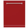 ZLINE 24  Monument Dishwasher Panel with Traditional Handle and Color Options (DPMT-24) [Color: Red Gloss] For Sale