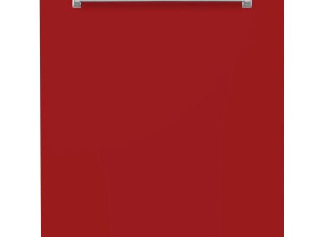 ZLINE 24  Monument Dishwasher Panel with Traditional Handle and Color Options (DPMT-24) [Color: Red Gloss] For Sale