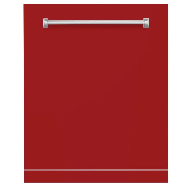 ZLINE 24  Monument Dishwasher Panel with Traditional Handle and Color Options (DPMT-24) [Color: Red Gloss] For Sale